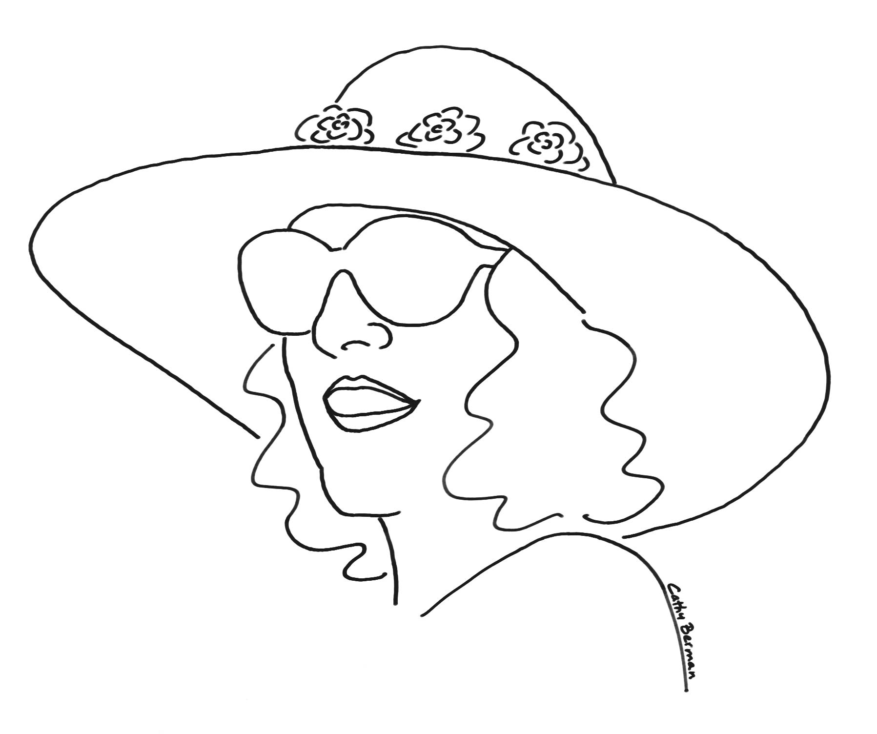 Cathy in sunhat final converted to bw savedforweb40